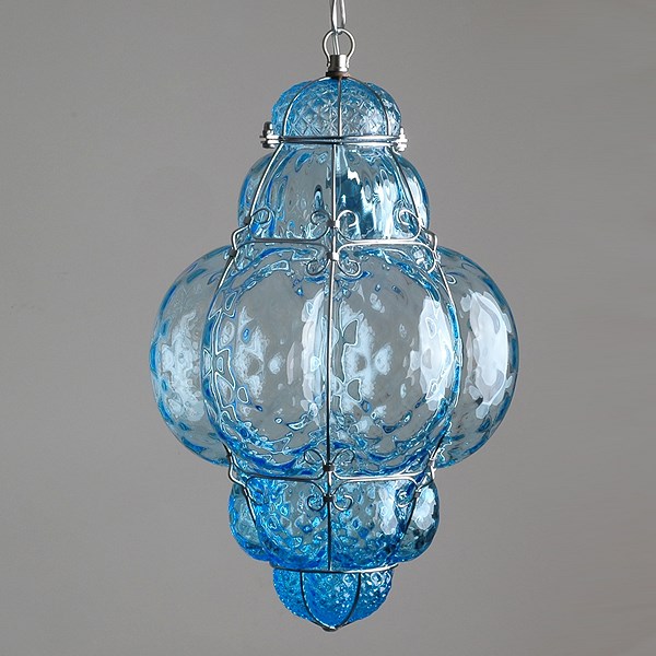 Venetiaanse Hanglamp Middel Bellezza Aquamarijn
