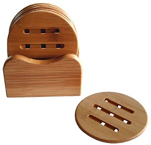 Set Bamboe onderzetters/snijplank