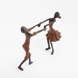 Bronzen Sculptuur Dansende Jongen en Meisje 