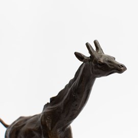 Bronzen sculptuur Giraffe in galop