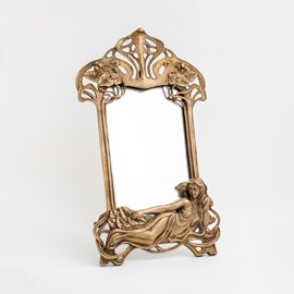 Tafel spiegel Art Nouveau liggende dame