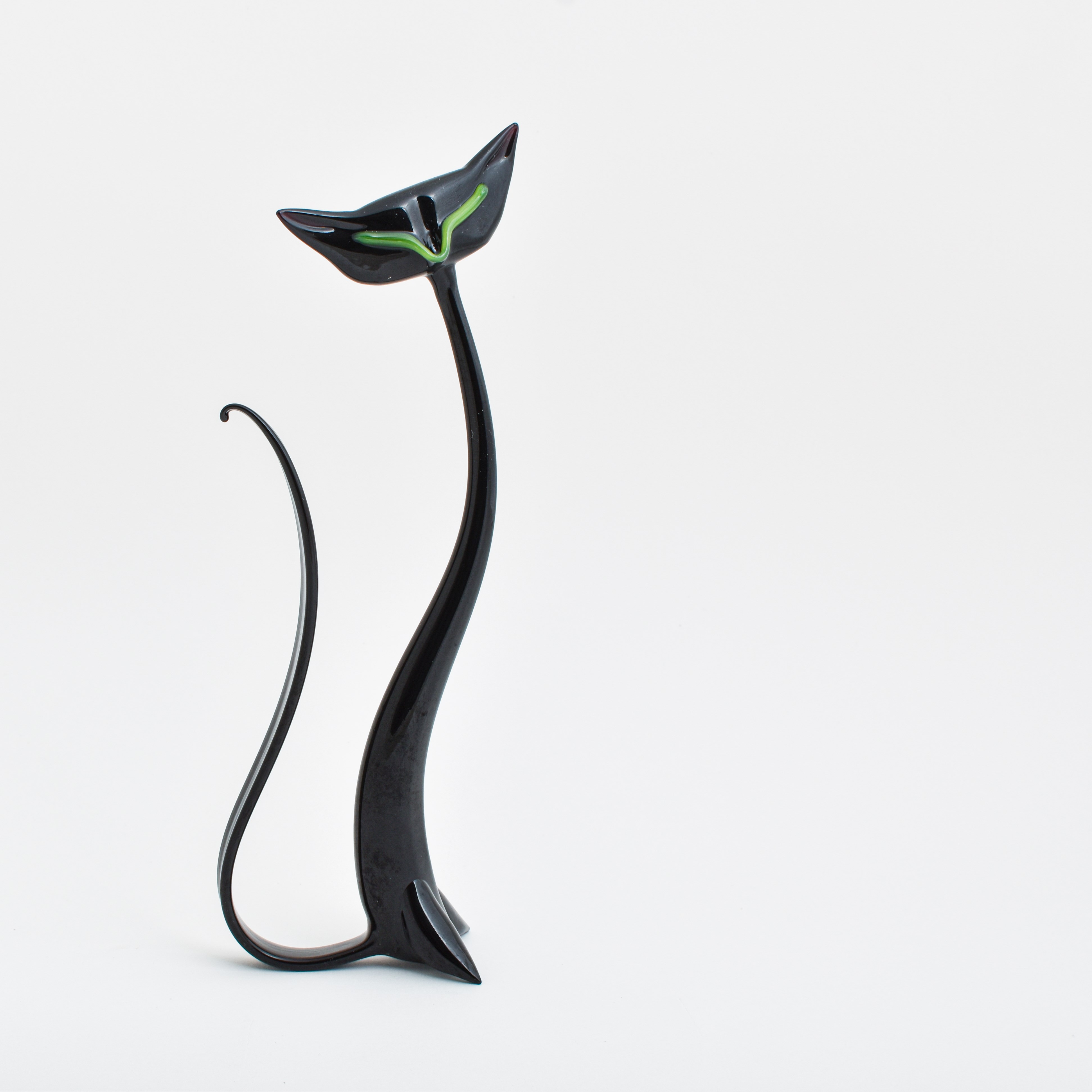 Glassculptuur Zwarte Sfinx