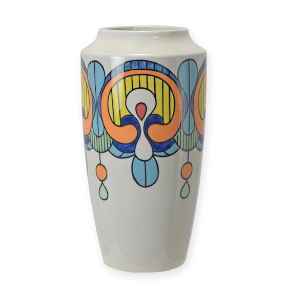 Art Deco vaas met frisse kleuren