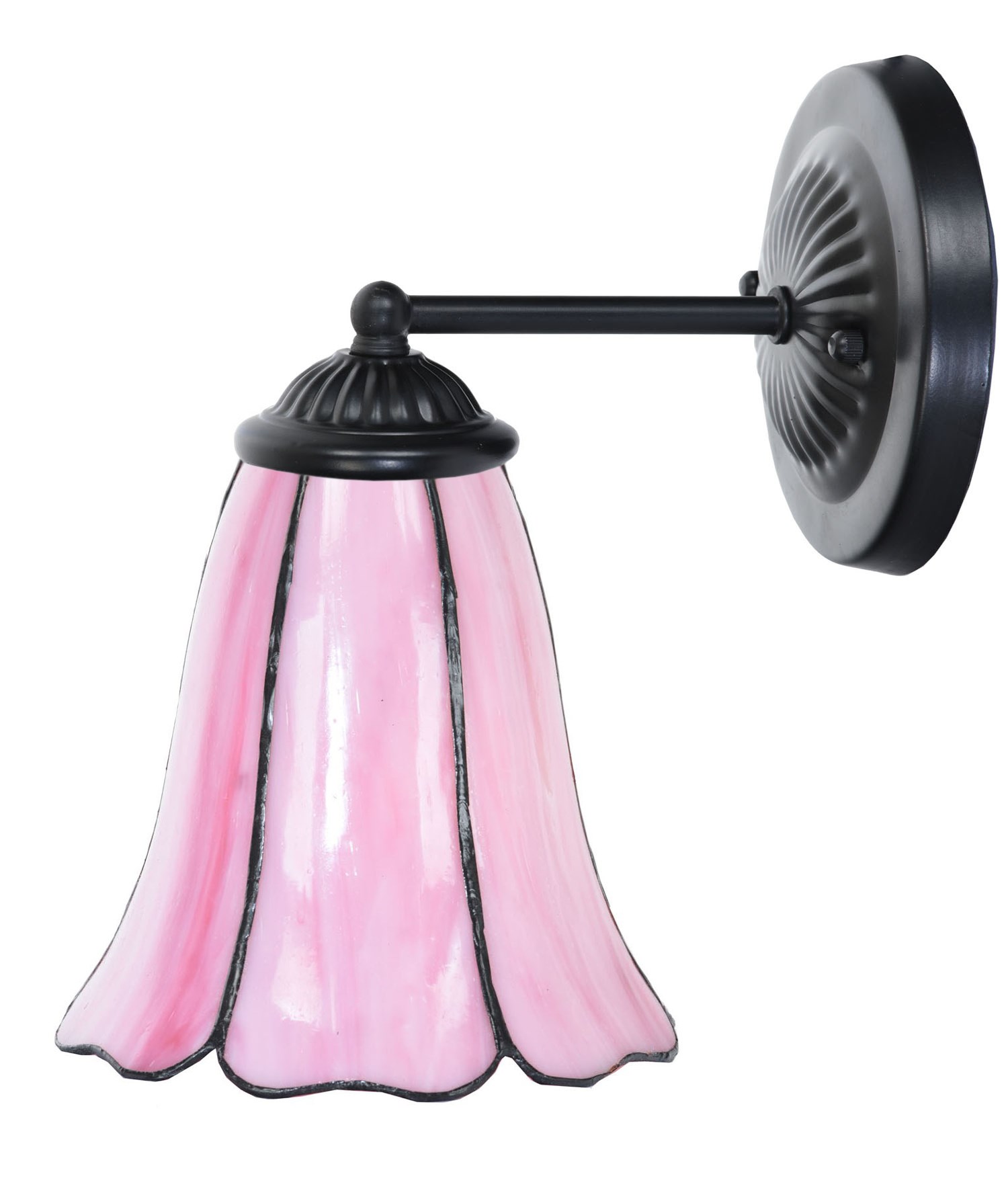 Tiffany wandlamp zwart met Liseron Pink