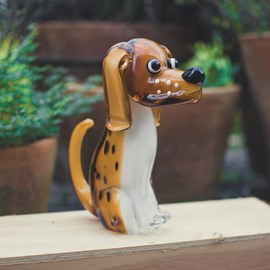 Glassculptuur Bruine Hond