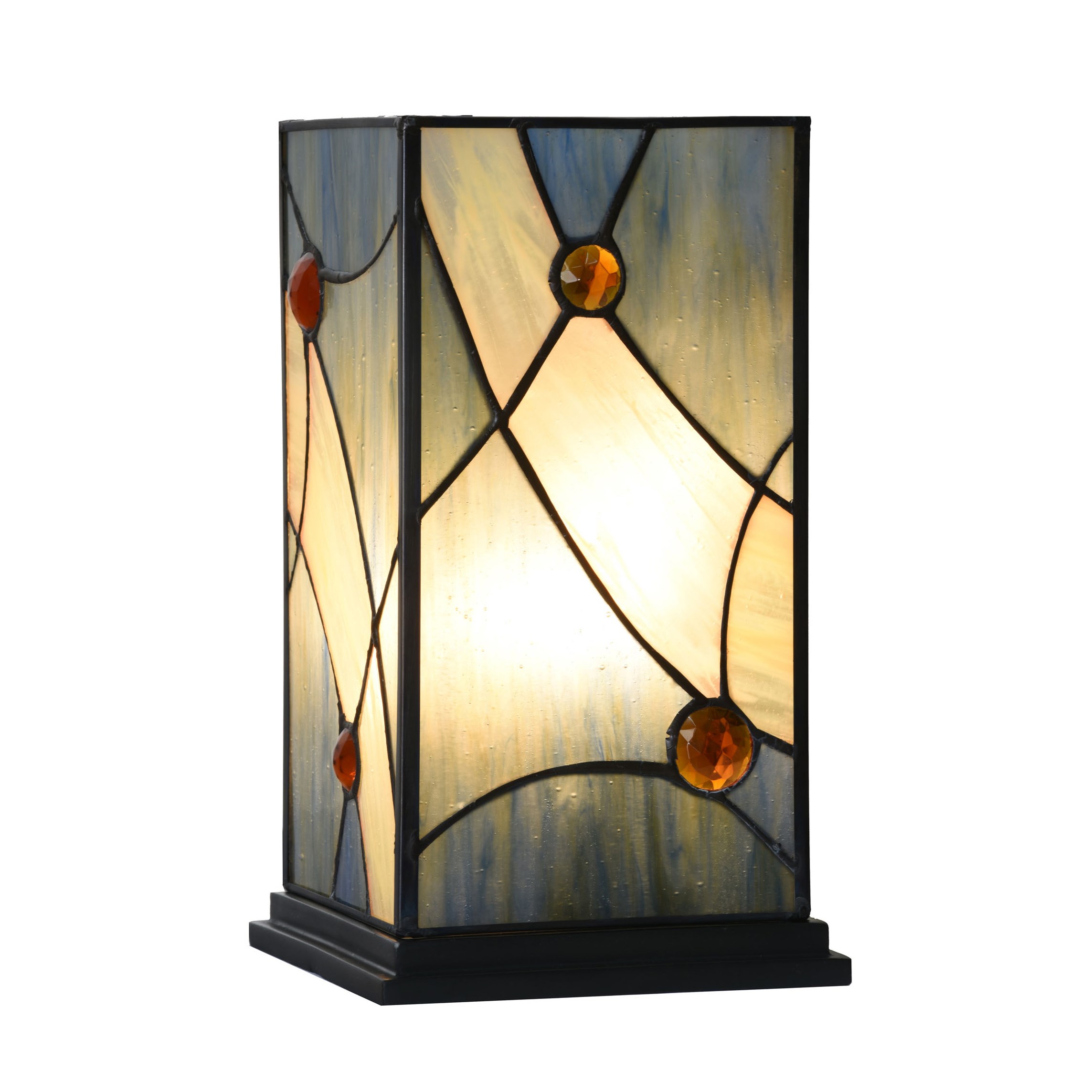 Tiffany Tafellamp/Windlicht Sky Blue