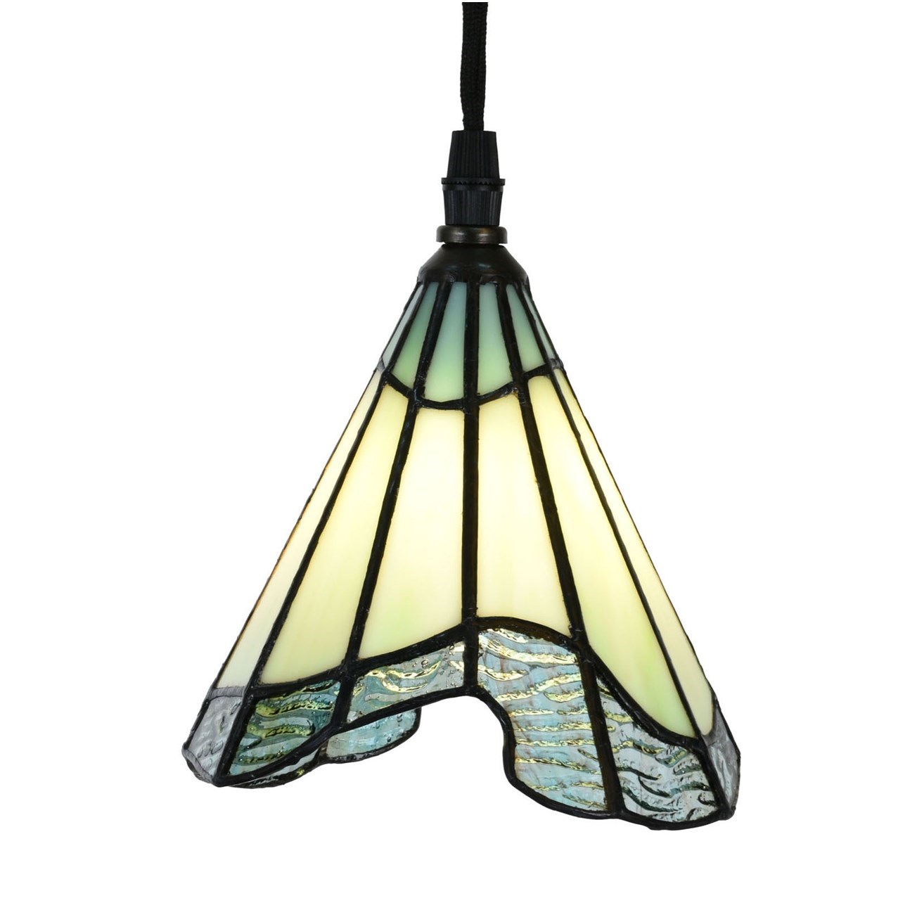Creatieve Tiffany lamp aan linnen snoer Bohemian