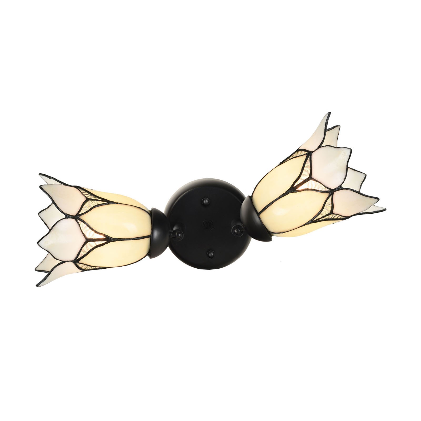 Dubbele spot Zwart met Lovely Flower White