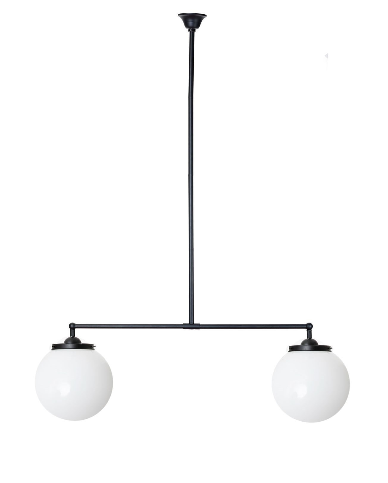 T hanglamp 2 lichts bol Ø 25 of 30 cm.