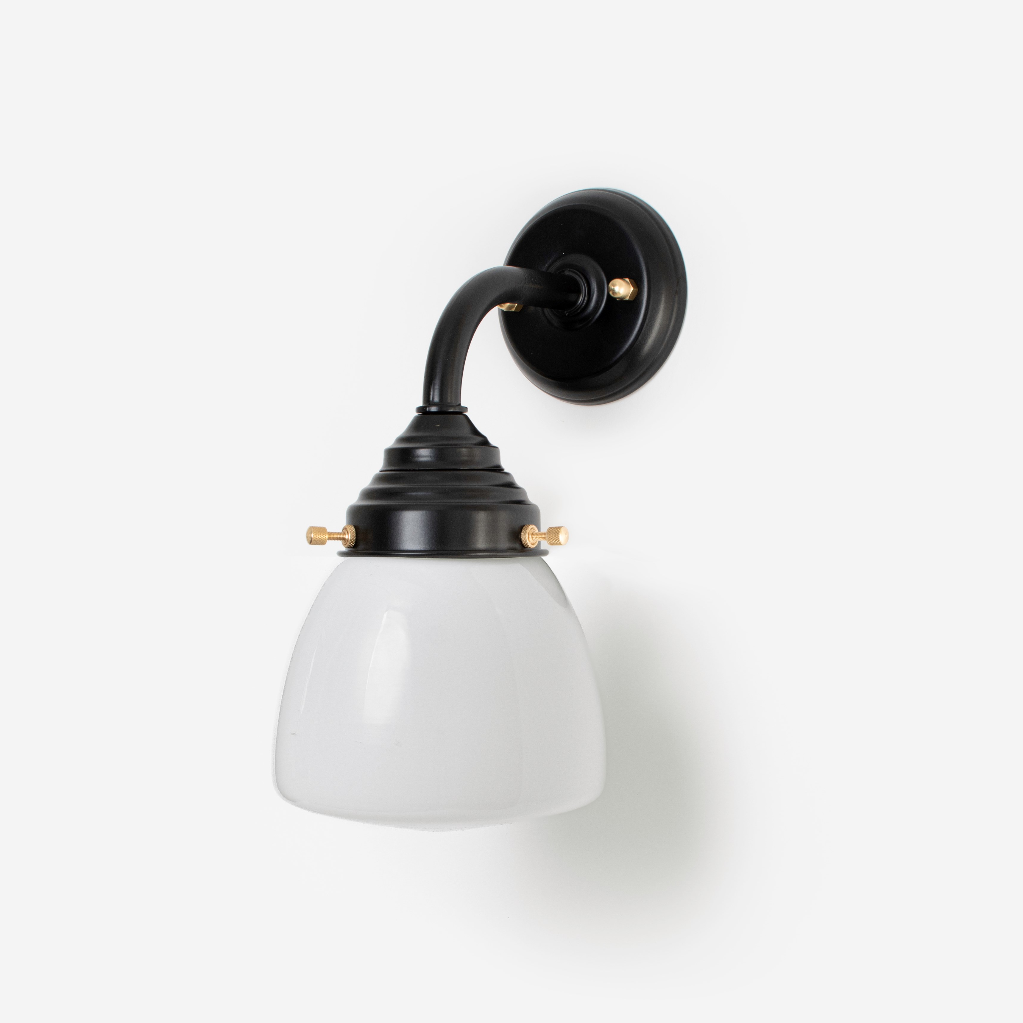 Buitenlamp - Wandlamp Schoolbol Small Curve Zwart