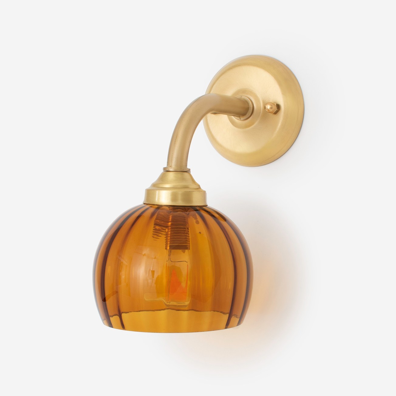 Wandlamp Calabash Amber Small Curve Messing