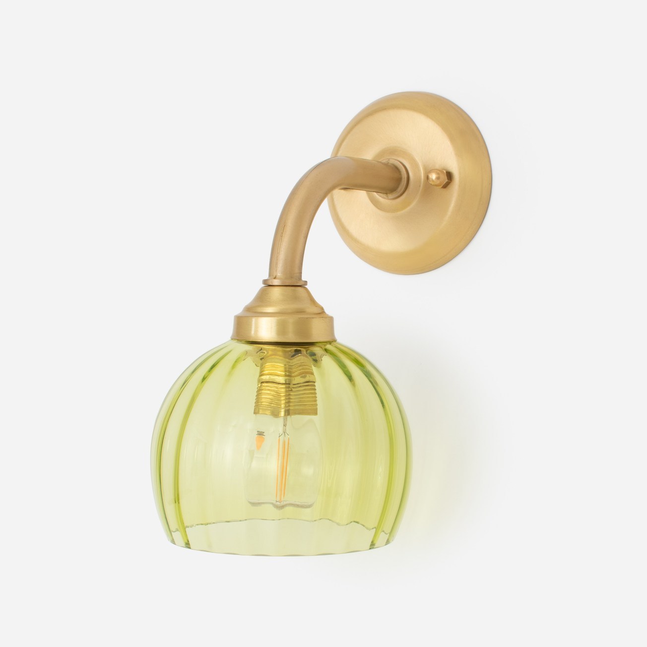 Wandlamp Calabash Anika Green Small Curve Messing
