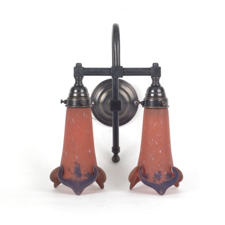 Wandlamp Pâte-de-verre Gebogen 2-lichts Slank