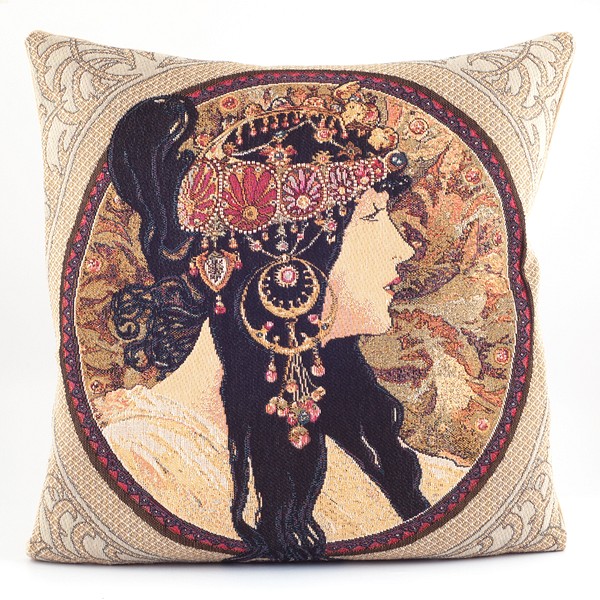 Kussen De Brunette van Mucha