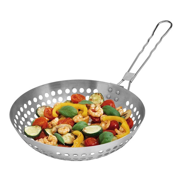 Grillwok met inklapbare handgreep