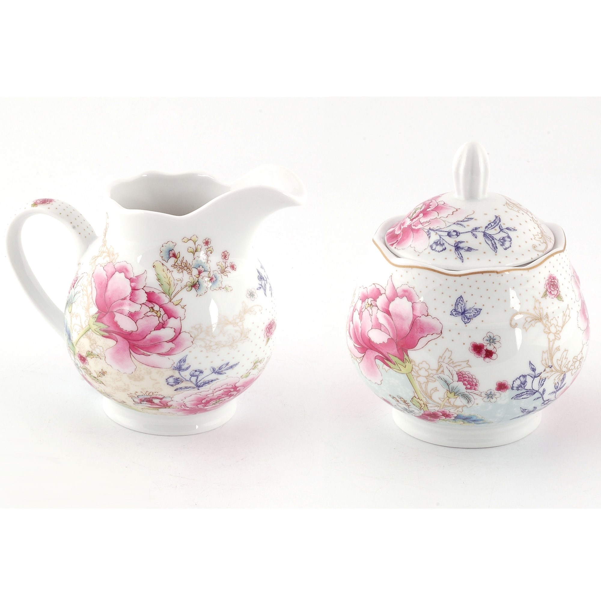 Melkkannetje en Suikerpotje Chinoiserie